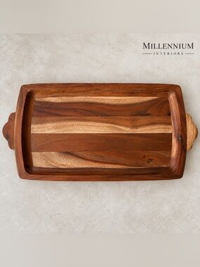 Hearth & Hand with Magnolia Large Wood Serving Tray Target Rustic w/ Handles